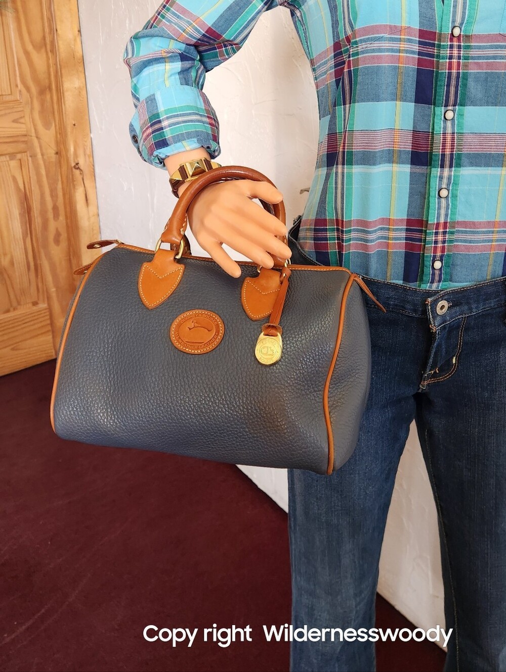 Dooney & Bourke AWL, 1980's Boston Bag, Grey